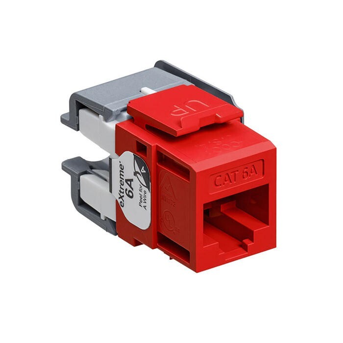 Leviton 6110G-RC6 Extreme Cat 6A Quickport Jack Channel-Rated Crimson