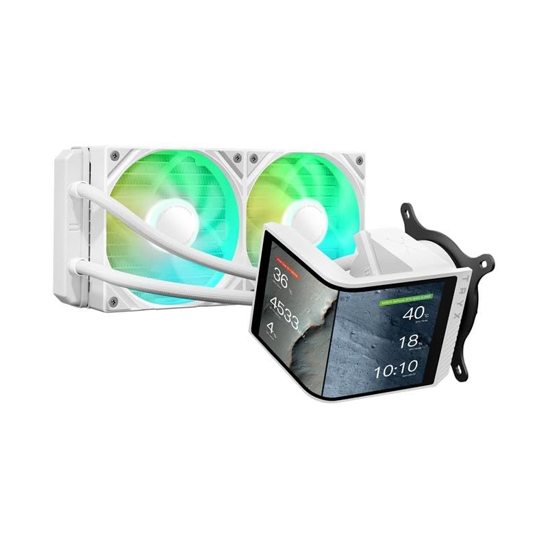 TRYX PANORAMA SE 240 ARGB AIO 240mm Rotatable MOLED Curved Screen Cooler (White)