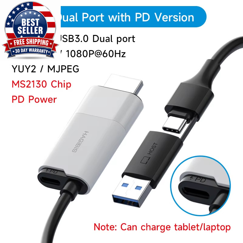 USB 3.0 Video Capture Card HDMI to Usb-A/Type-C Capture Cable PD 100W for Quest 