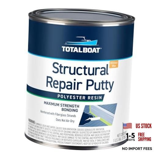 Polyester Structural Repair Putty - Marine Grade Long Strand Fiber Gallon Kit