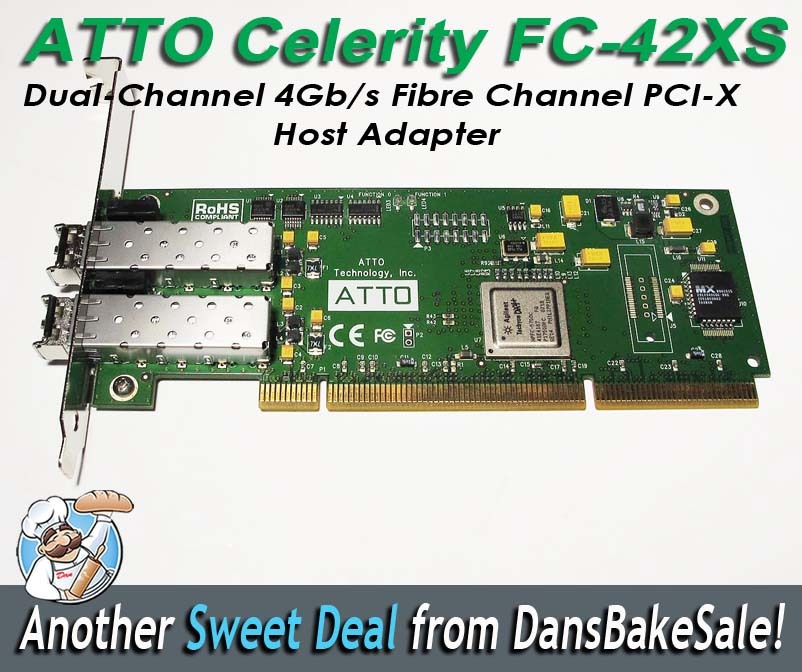 ATTO Tech Celerity FC-42XS Dual-Channel 4Gb/s Fibre Channel PCI-X Host Adapter