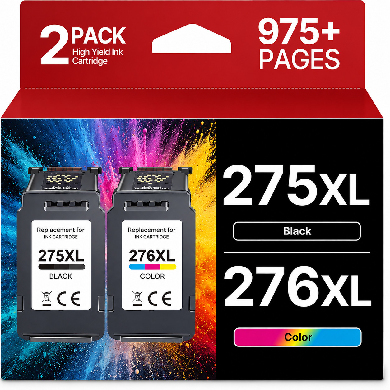 2PK PG-275XL CL-276XL Ink Cartridges for Canon Pixma TR4720 TS3522 TS3722