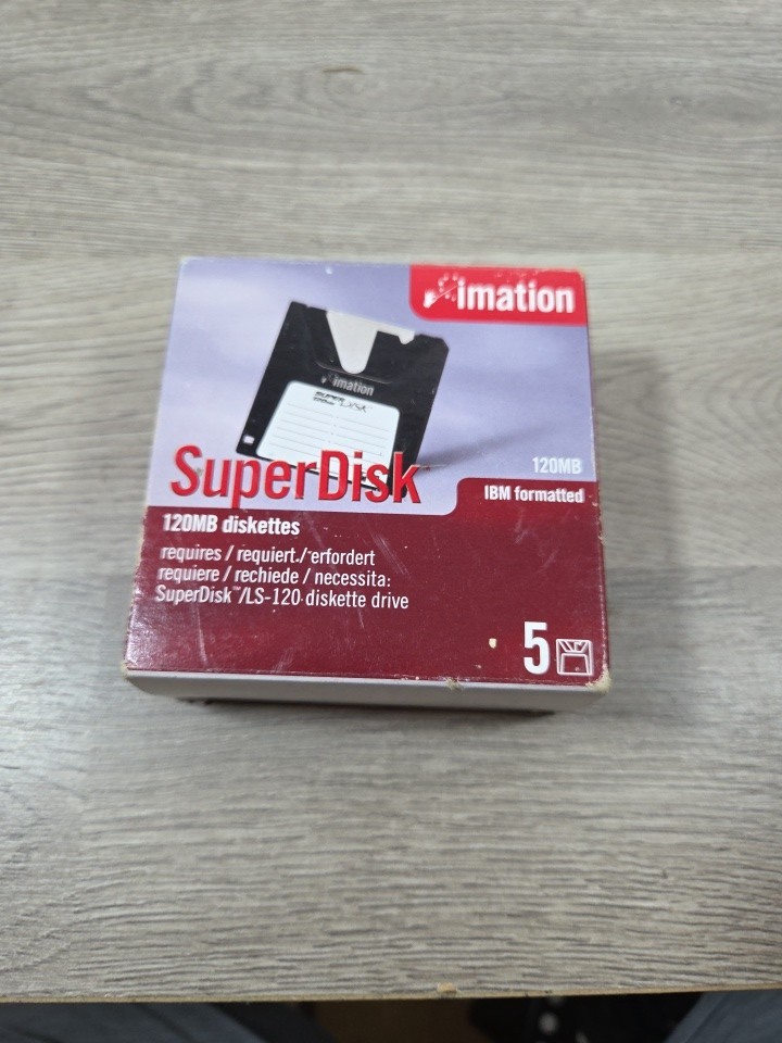 5 NEW IMATION Super Disk 120MB