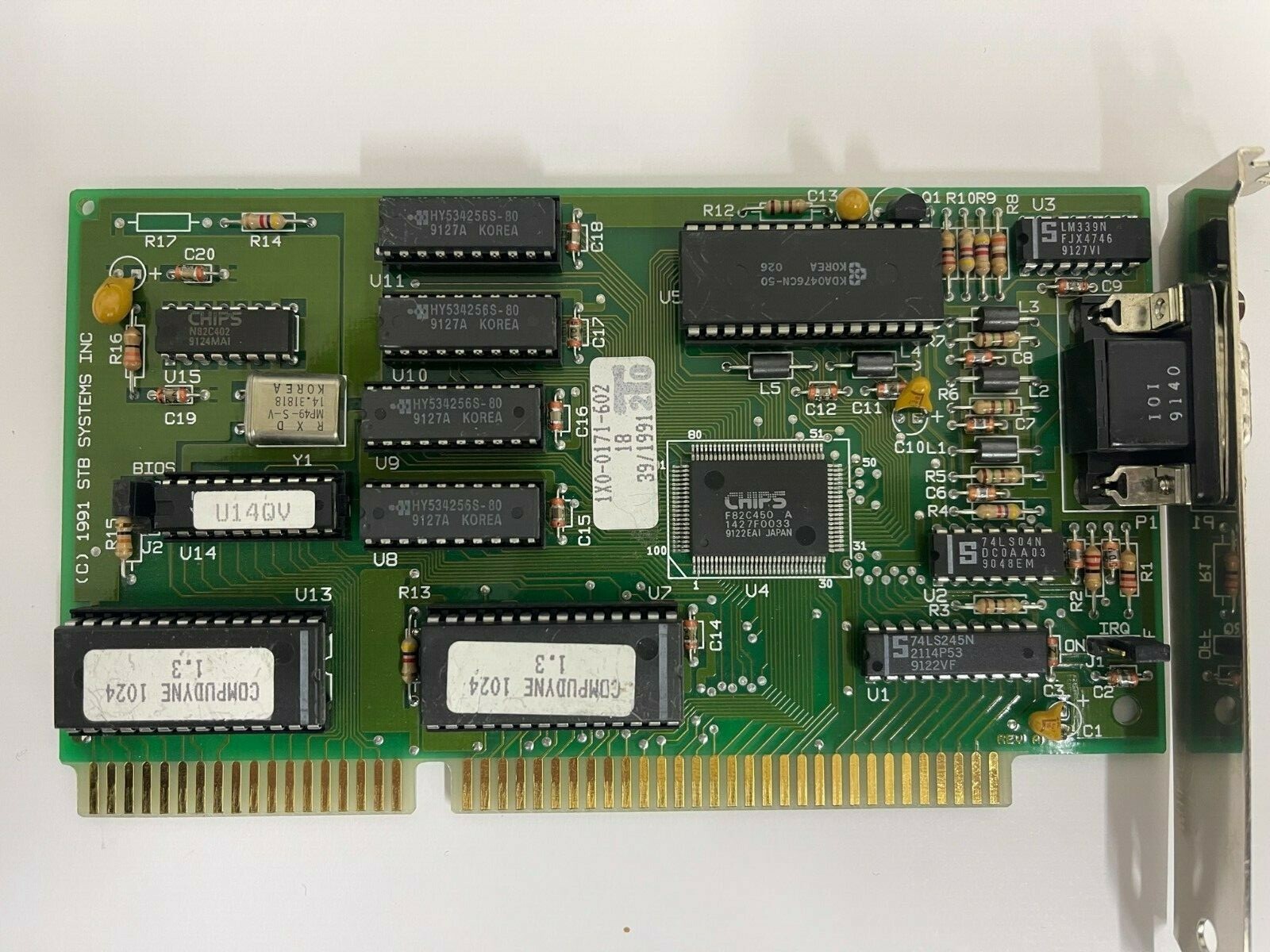 RARE VINTAGE 1991 STB SYSTEMS COMPUDYNE 1024 512K 16 BIT VGA 1X0-0171-602 MXB21