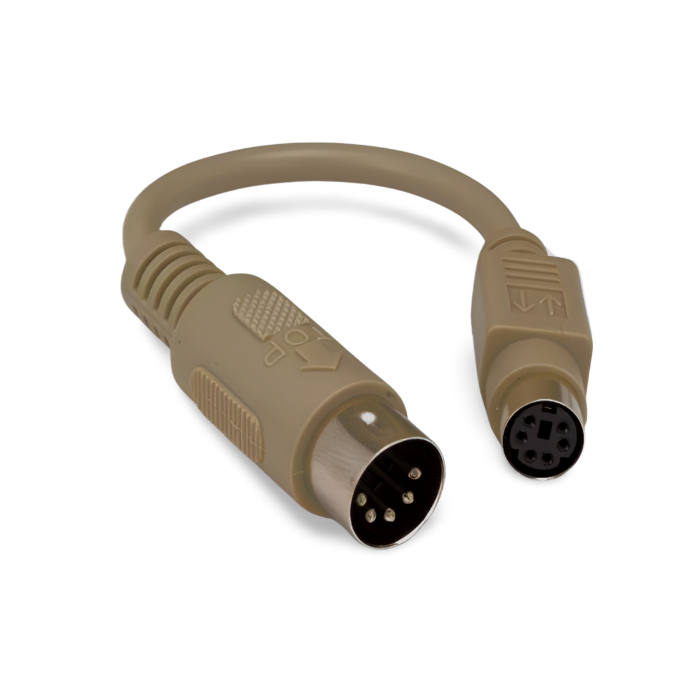 Keyboard Adapter PS2 to AT Mini DIN 6 Female to DIN 5 - Beige