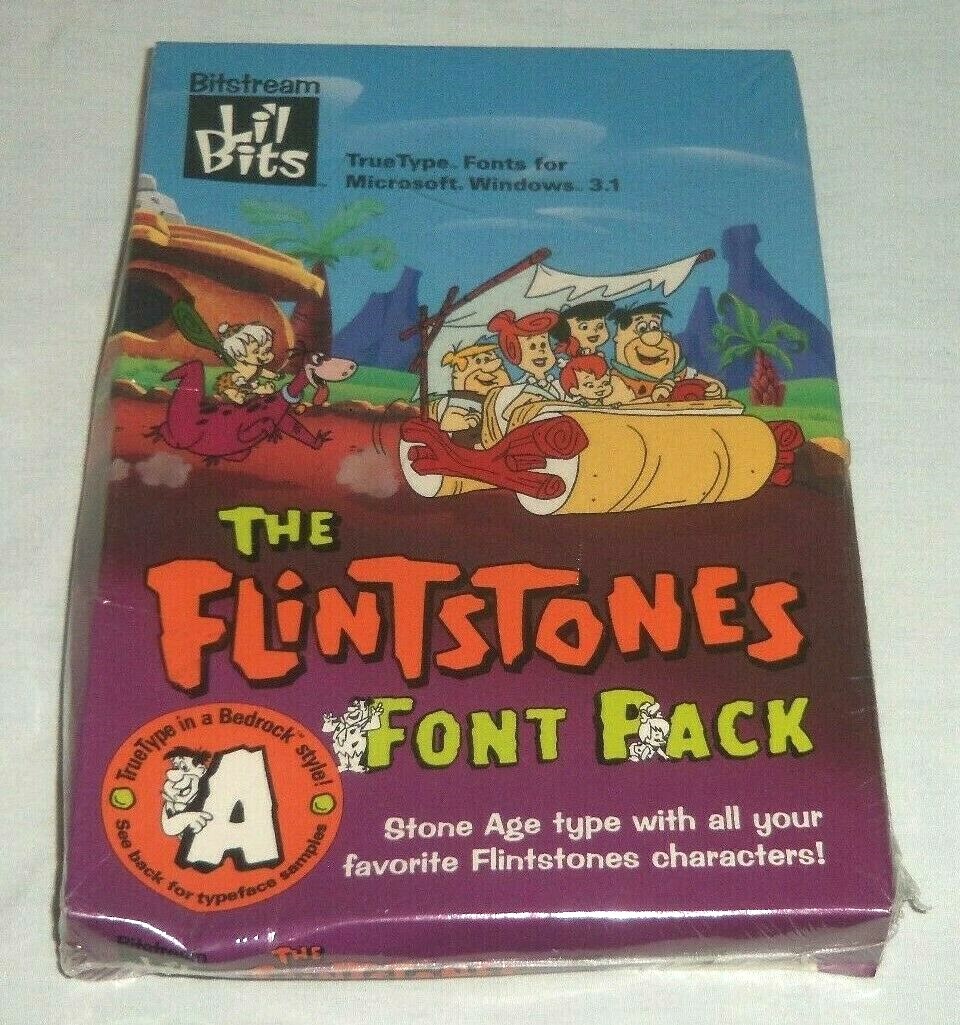VTG Bitstream Hanna Barbera The Flintstones Computer Font Pack Microsoft Windows