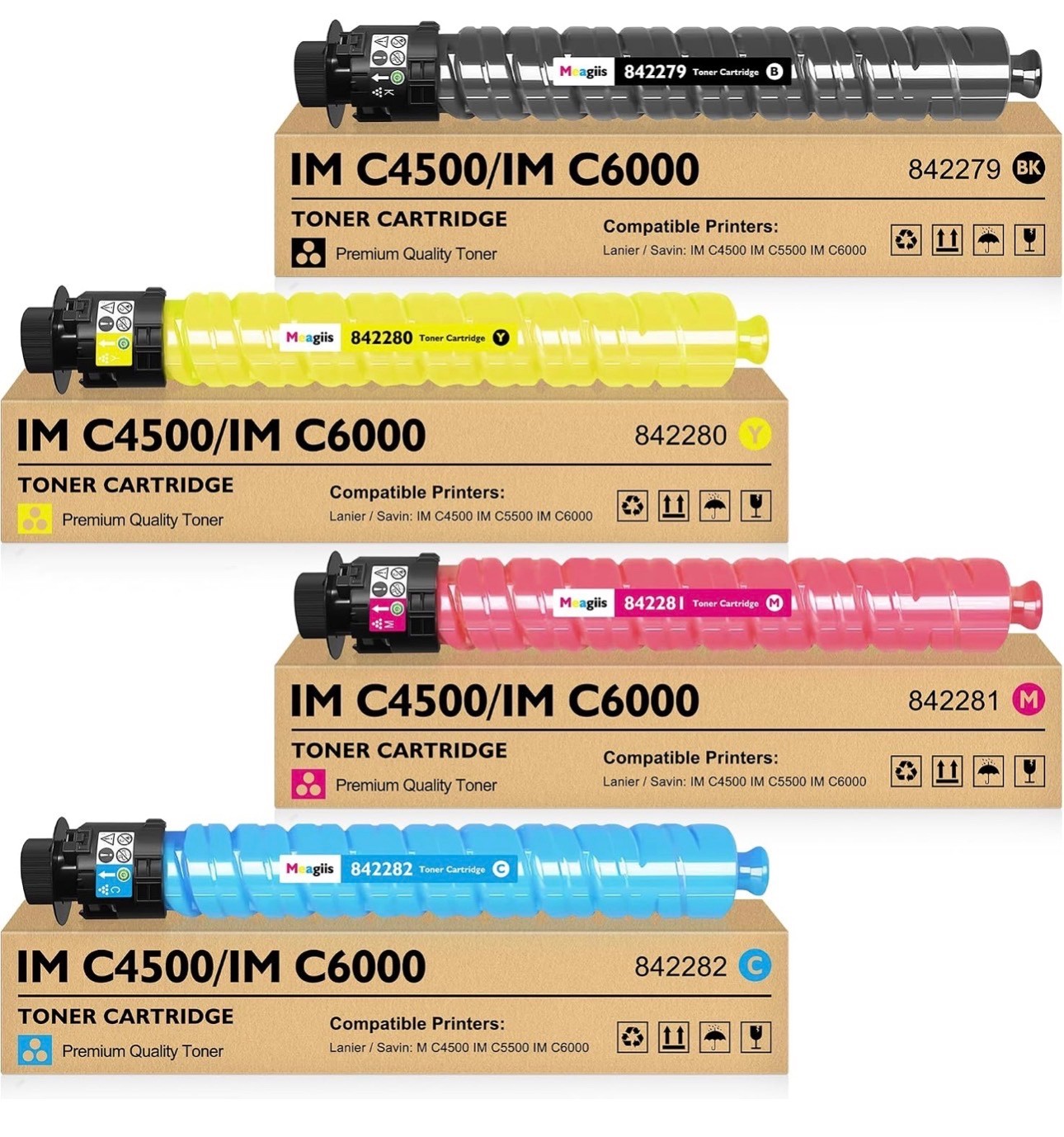 IM C4500 IM C6000 Toner Cartridge for Ricoh Savin Lanier IM C5500 IM C6000 4Pack