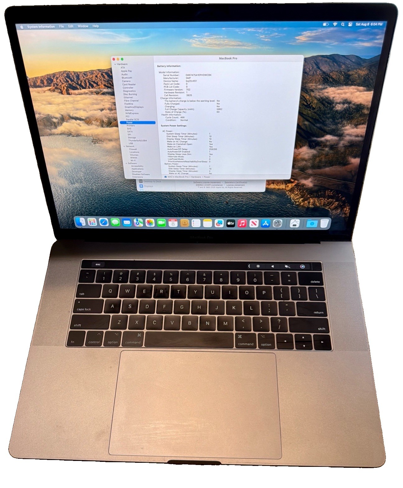Apple MacBook Pro 15” 2017 Touch Bar 2.9GHz i7 16GB RAM 512GB SSD A1707 Tested