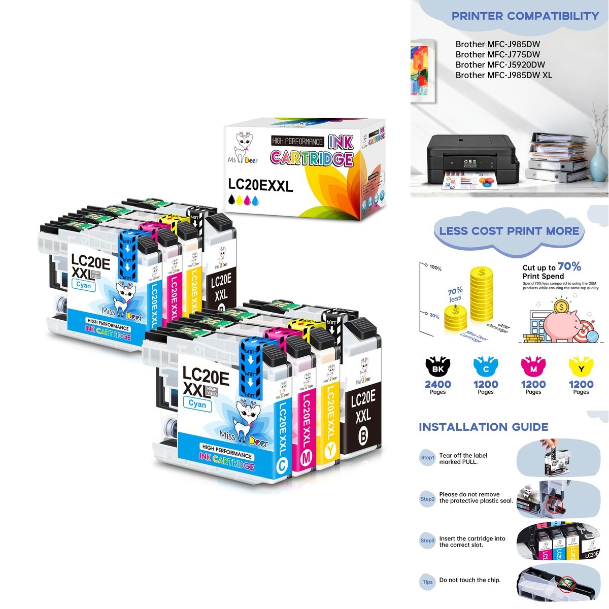 Miss Deer LC20E XXL Ink Cartridge Super High Yield