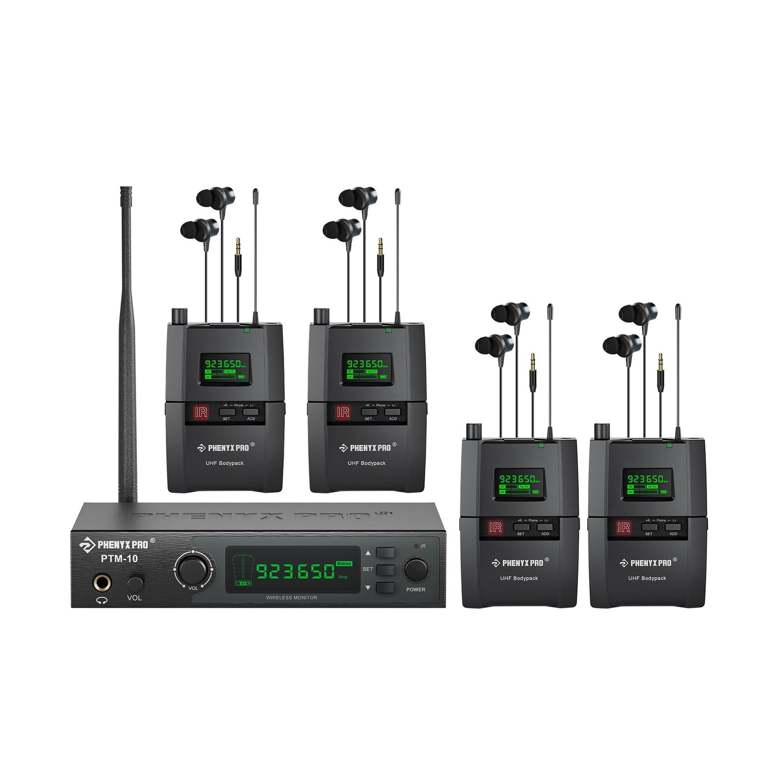 Phenyx Pro Wireless in-Ear Monitor System, Stereo IEM System with Rack Mount ...
