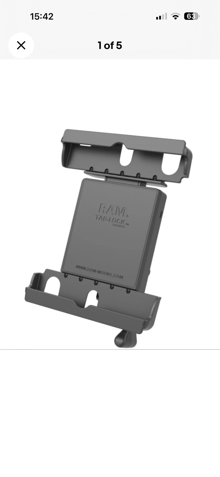 RAM® Tab-Lock™ Holder for 9"-10.5" Tablets with Heavy Duty Cases, Brand New