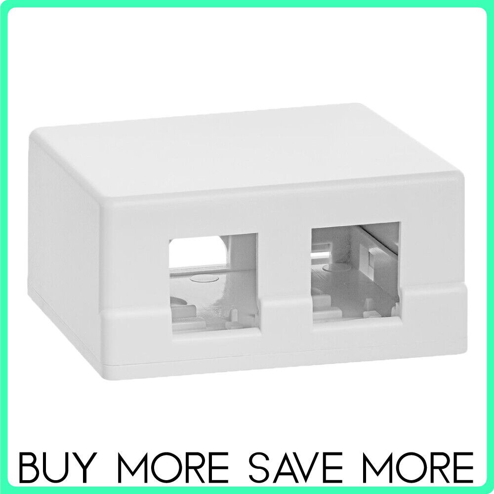 2 Port Keystone Jack Surface Mount Box Dual Hole Wall Box for Cat5e Cat6 RJ45