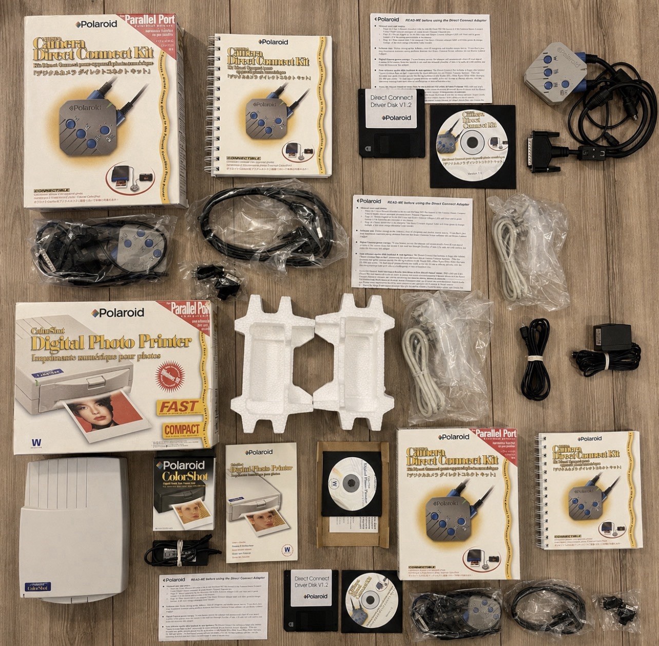 Lot Of 3 Polaroid Colorshot Digital Photo Printer & Direct Connect Kit Bundle