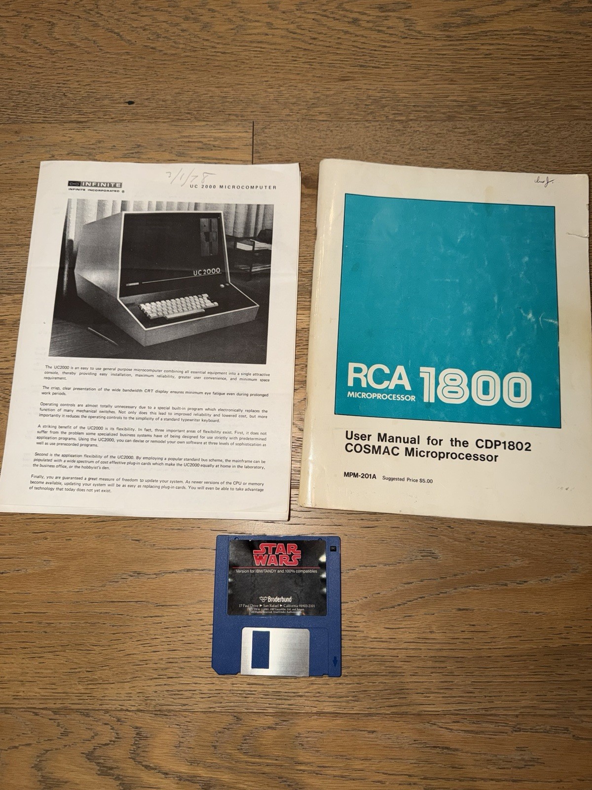 Vintage RCA CDP1802 COSMAC 1802 Manual UC2000 Microcomputer Brochure + Star Wars