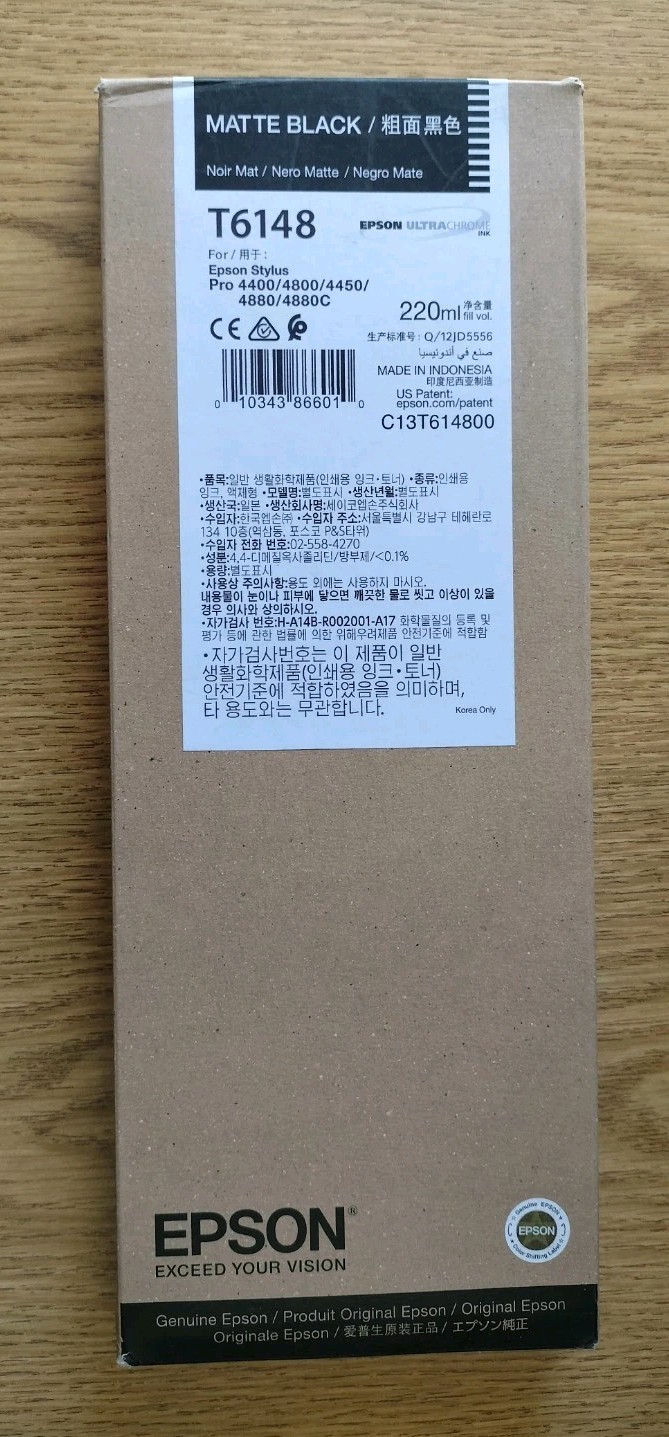 09-2010 NEW GENUINE EPSON T6148 MATTE BLACK 220ml K3 INK STYLUS PRO 4800 4880