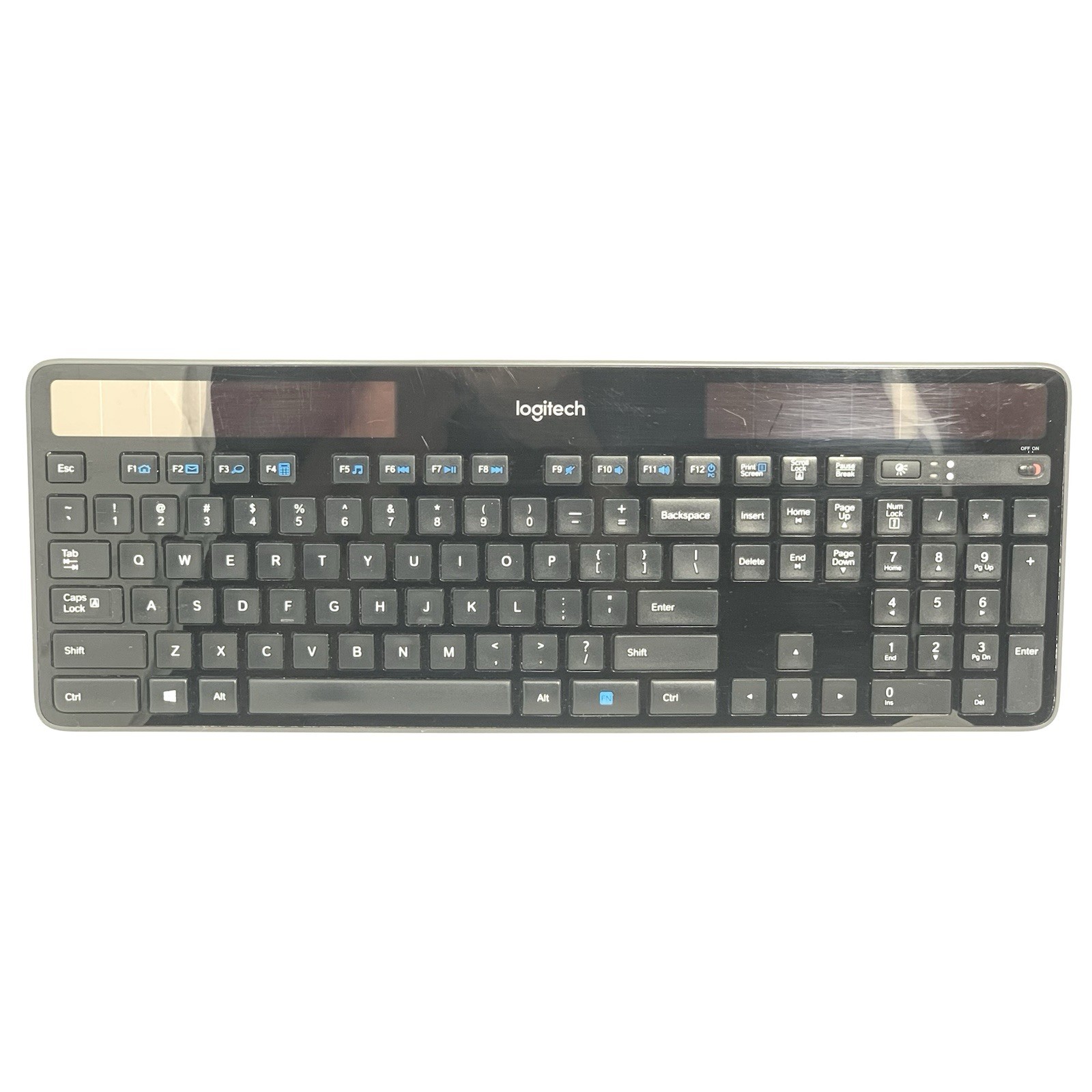 Logitech K750 MK750 Wireless Solar Keyboard + Receiver (Dell) Tested WORKS