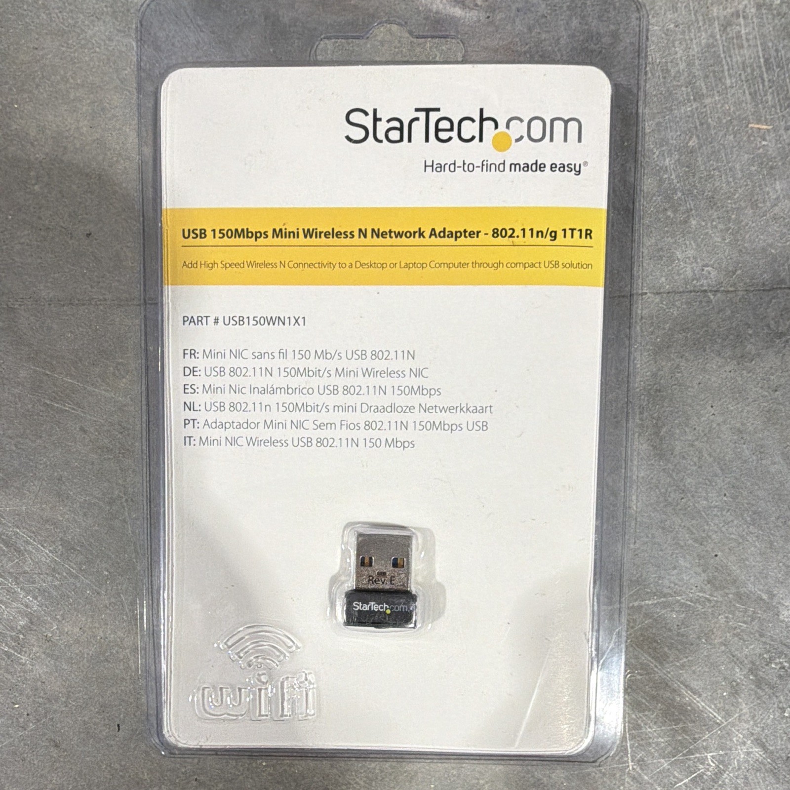 StarTech.com USB150WN1X1 150Mbps Mini USB 2.0 Wi-Fi Adapter 802.11n/g PC