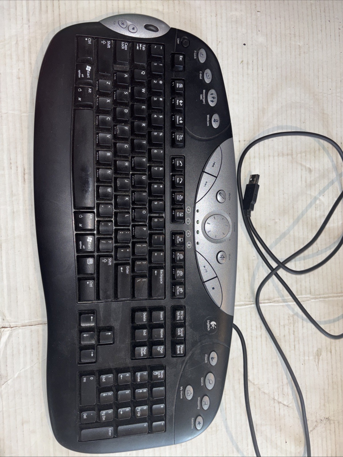Logitech Elite Keyboard Wired USB (Y-BF38) (867225-0100) Tested & Working