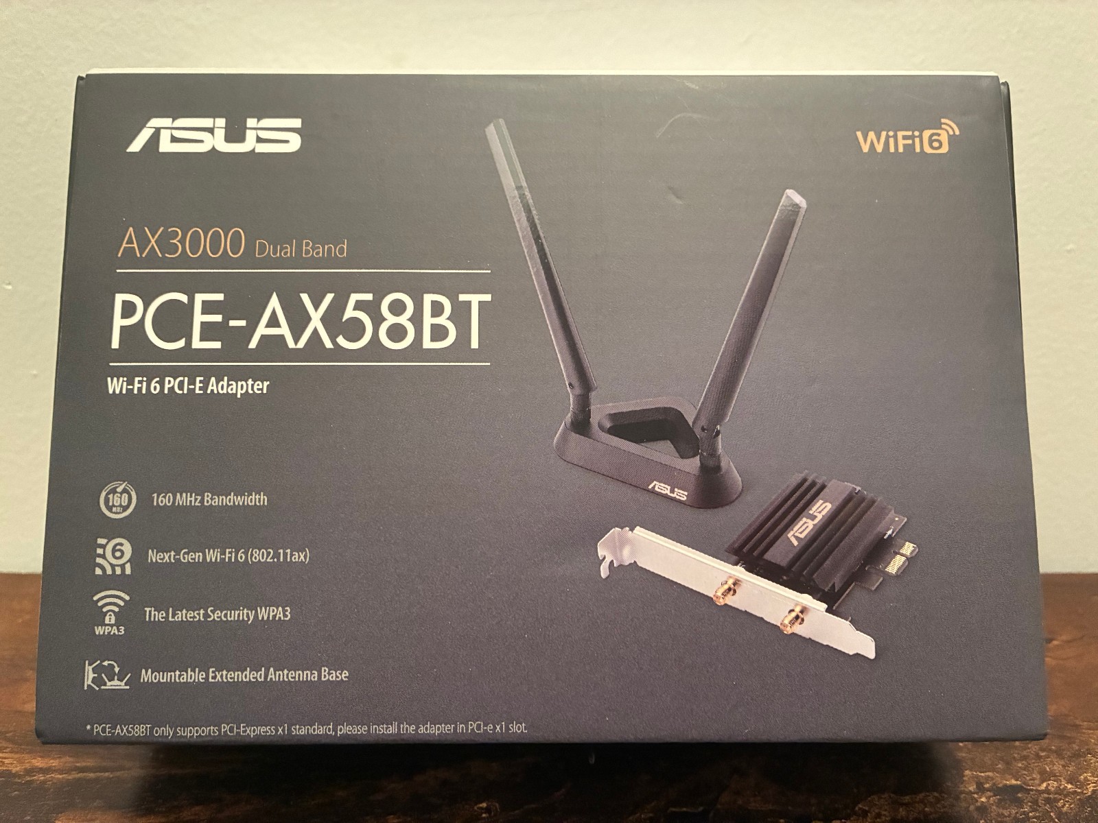 Asus AX3000 PCE-AX58BT WiFi6 PCI-E Adapter With Bluetooth