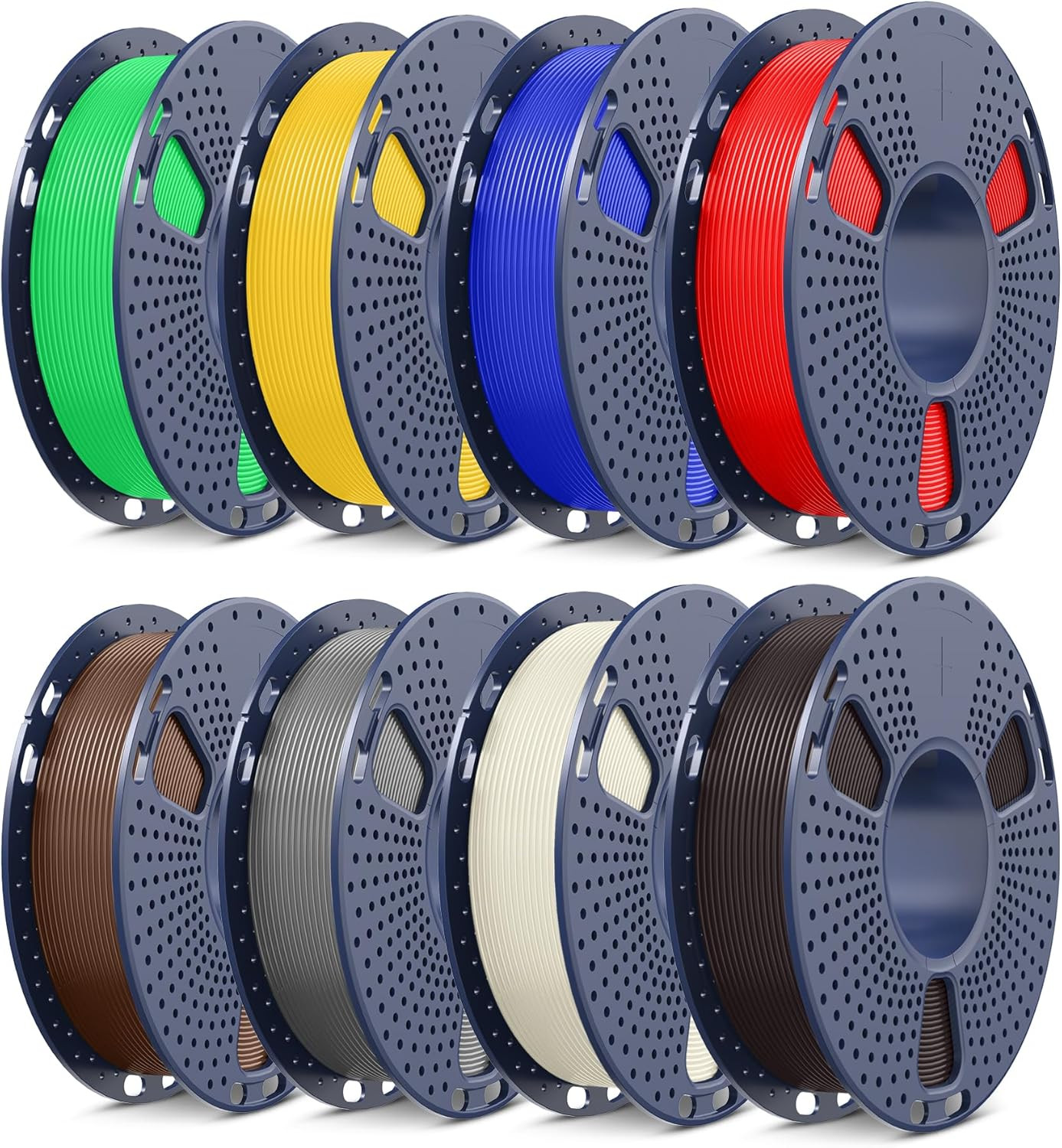 PLA+2.0 3D Printer Filament, Multicolor Bundle, 8 Colors
