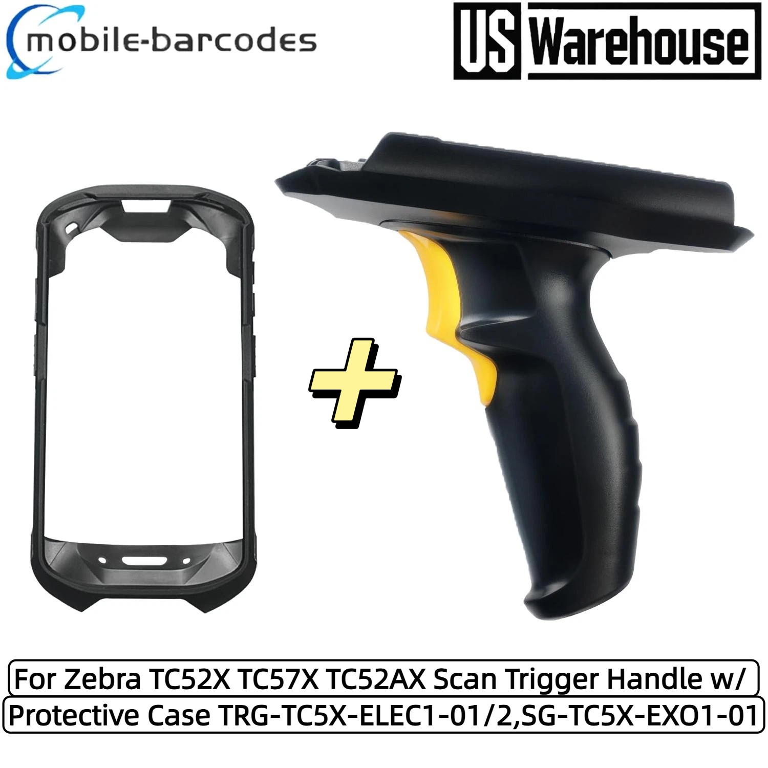 Trigger Handle w/Protective Case for Zebra TC52X TC57X TC52AX STRG-TC5X-ELEC1-02