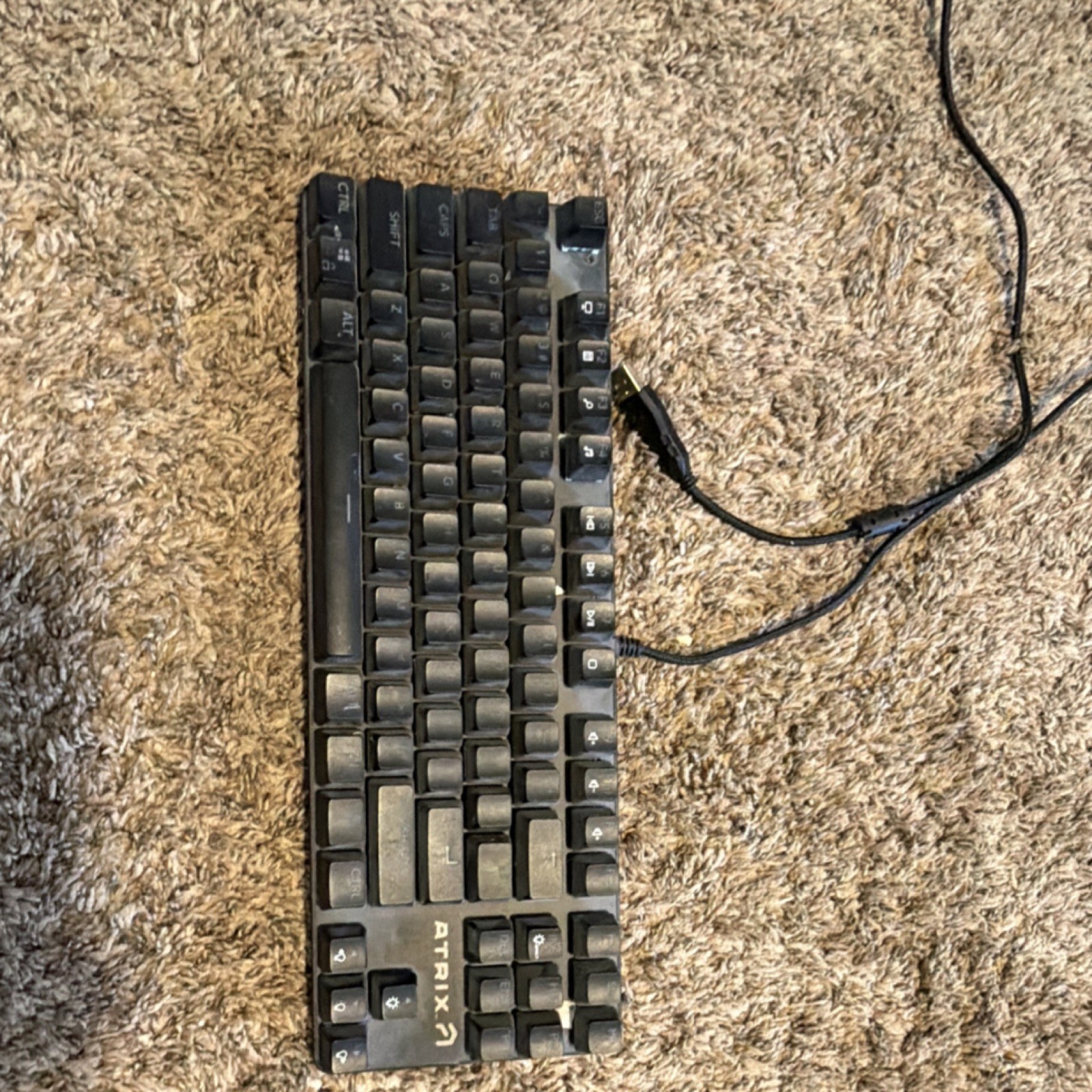 Atrix Mechanical Wired USB Computer Keyboard Black QWERTY English Layout
