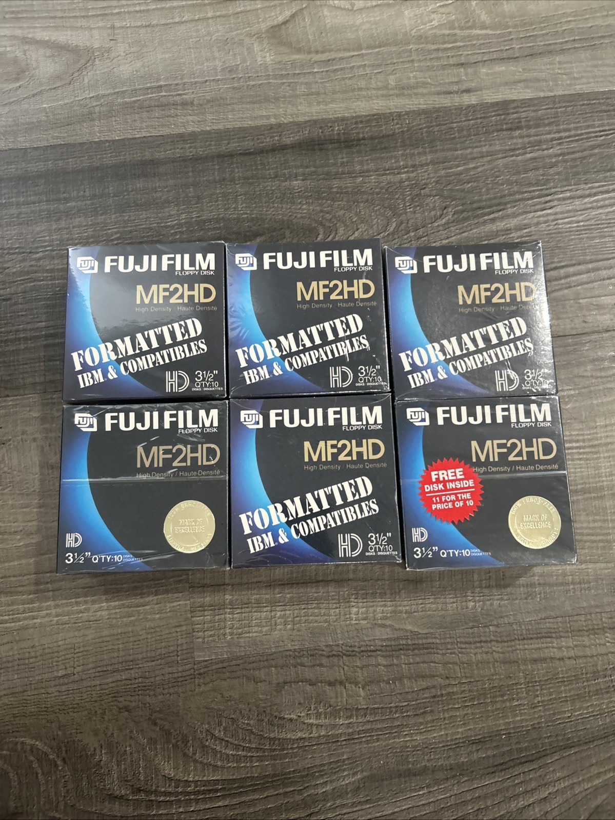 Fuji Film MF2HD 3.5" Floppy Diskette IBM Formatted NEW Sealed Box 60 Diskettes