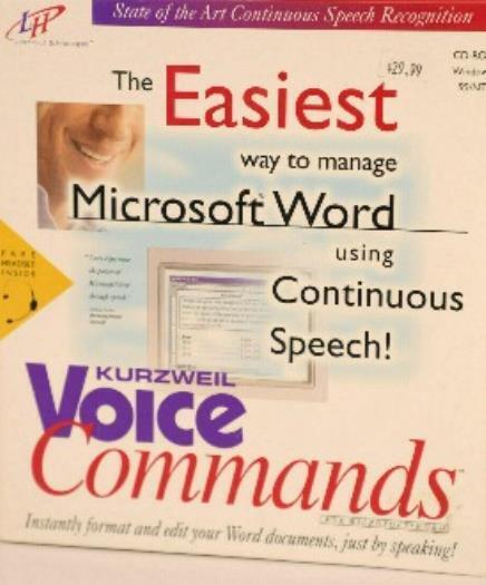 Kurzweil Voice Commands PC CD MS Word speech recognition text tables tasks tools