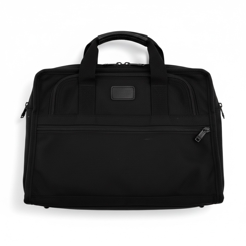 Tumi Black Nylon Expandable Laptop Briefcase Messenger Bag Travel Vacation Gift
