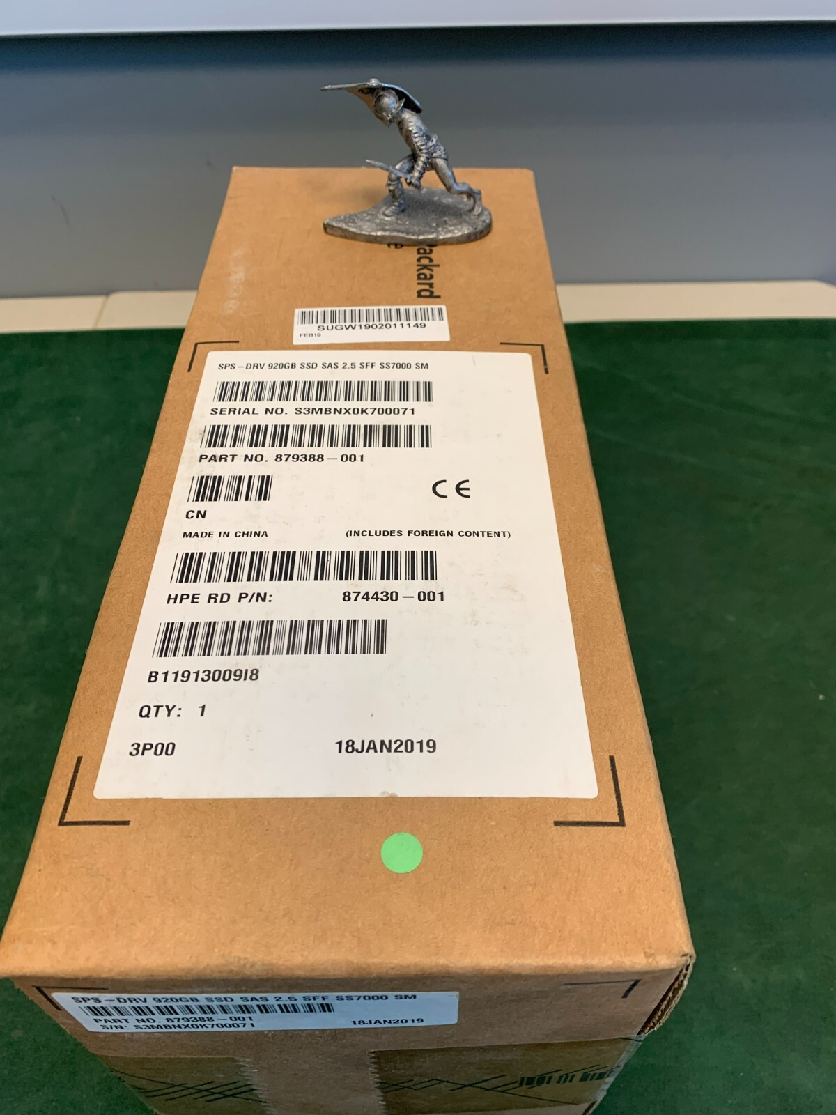 HP  879388-001 (874430-001) SPS-DRV 920GB SSD SAS 2.5 SFF SS7000 SM