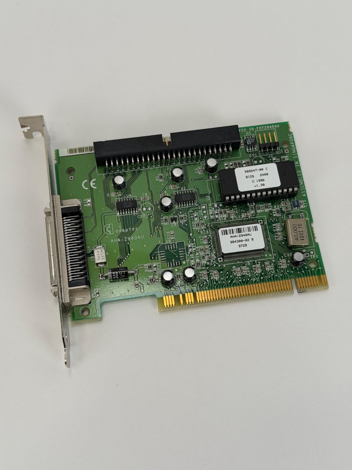 Adaptec AHA-2940AU PCI Ultra SCSI Controller Card 50-Pin Vintage Adapter