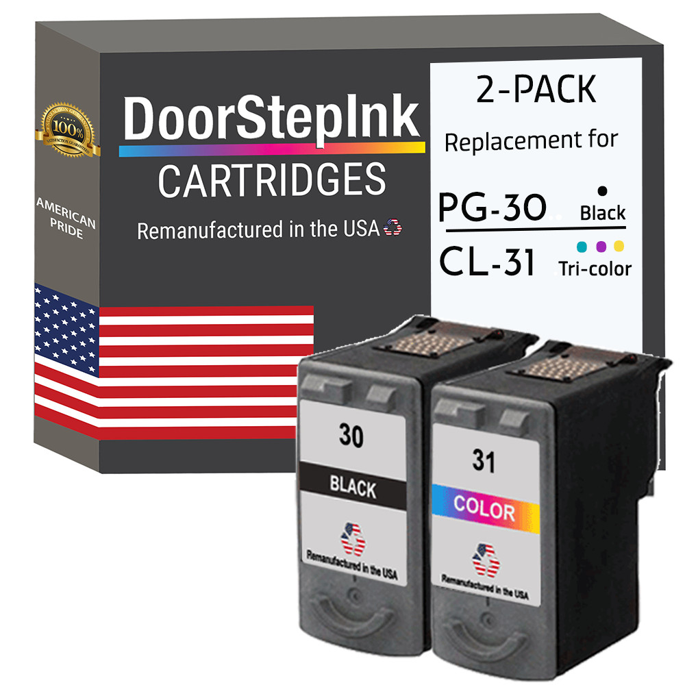 DoorStepInk Compatible Ink Cartridge For Canon PG-30 Black and CL-31 Color-USA