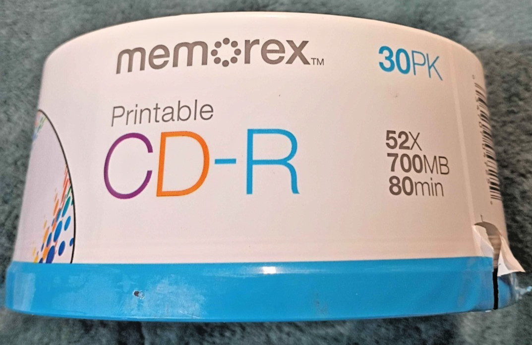 Memorex Inkjet Printable CD-R 30 Pack 52X 700MB 80 Minutes - New & Sealed