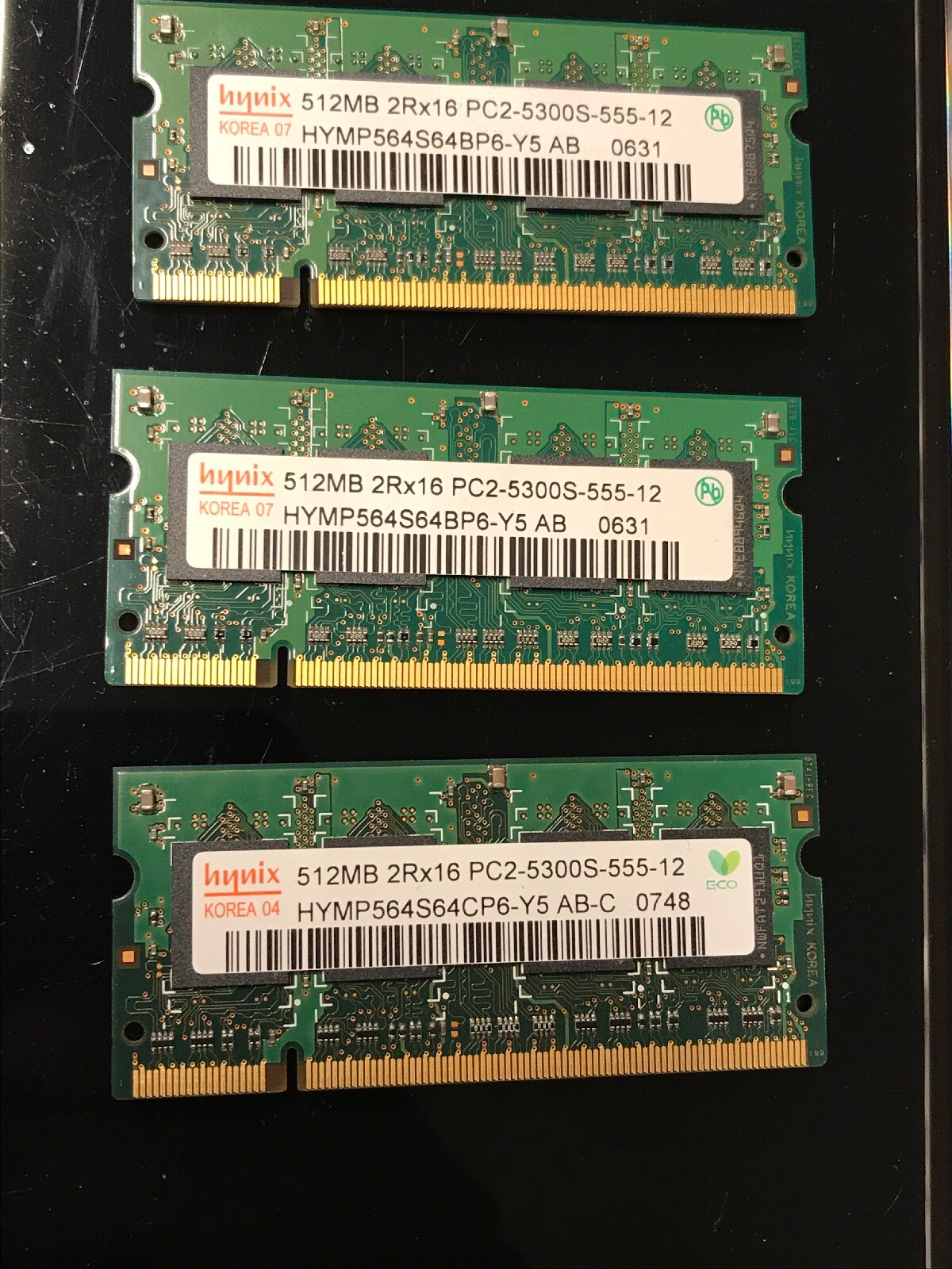 1.5GB DDR2 Hynix PC667 SO-DDR2 Notebook Memory RAM (3x512MB)