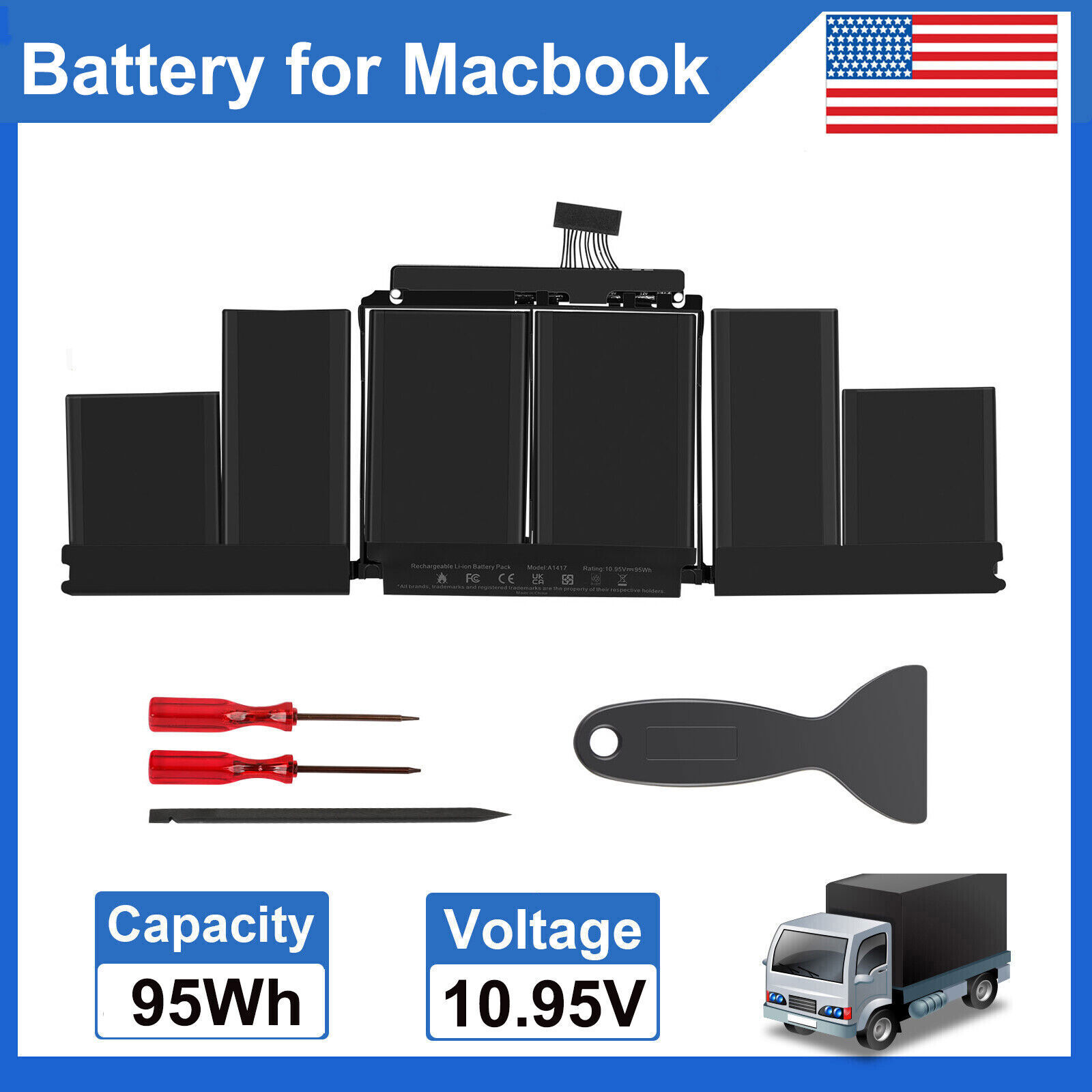 Replacement A1417 Battery for Macbook Pro 15''Retina A1398 Early 2013,Mid 2012