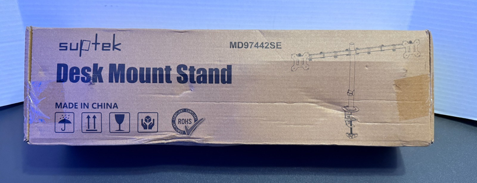 NEW Suptek Dual Monitor Desk Mount Stand Fits Screens up to 27 inch