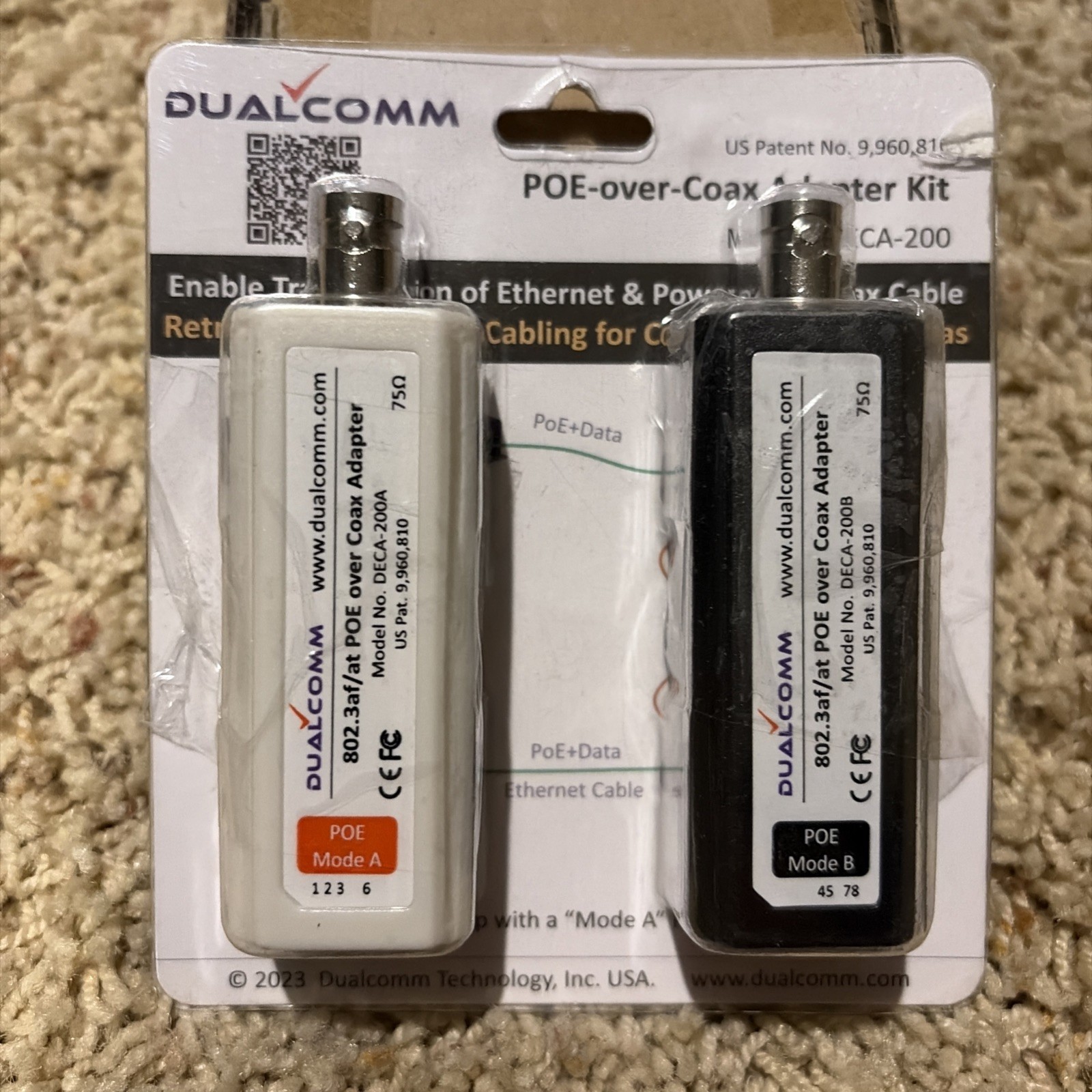 Dualcomm POE-over-Coax Adapter Kit DECA-200 - Twin Pack