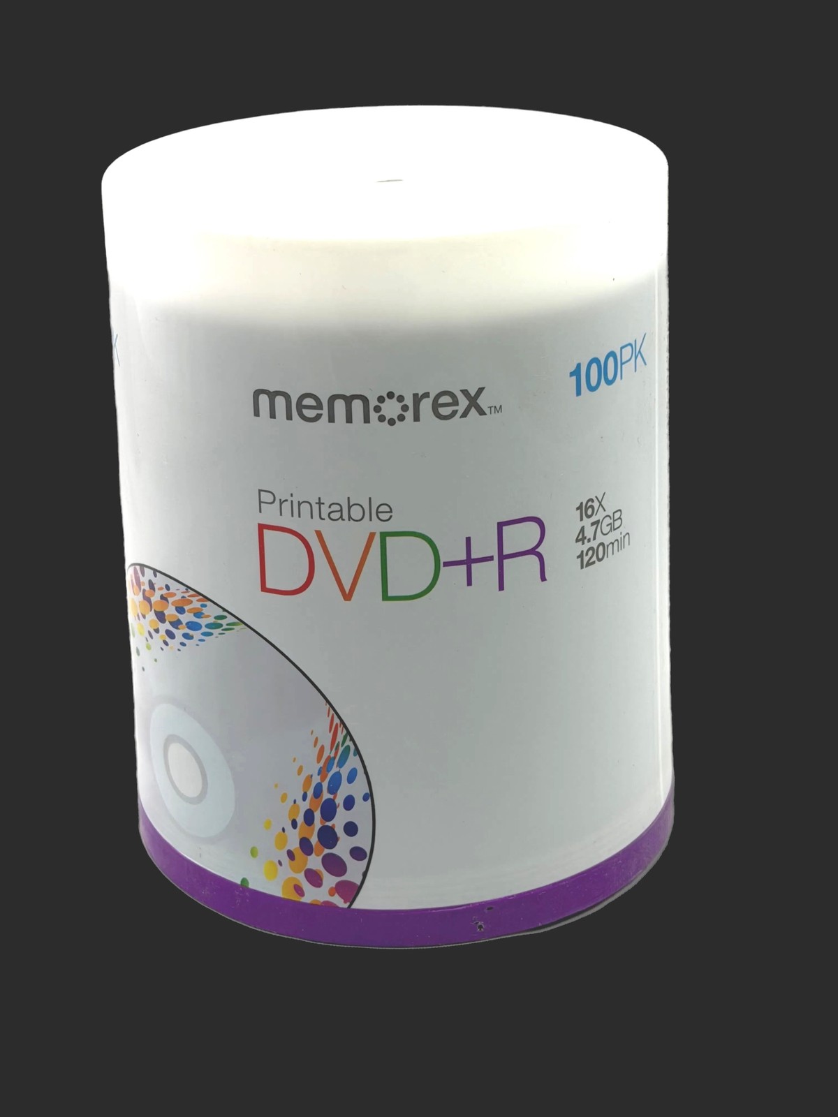 Memorex DVD+R 100 Pack Spindle 16X 4.7GB 120min Blank Printable Discs Sealed