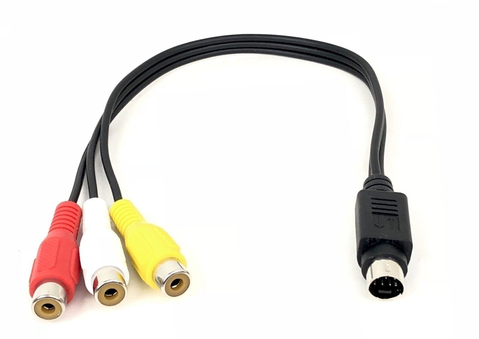 7-Pin Mini DIN S-Video to 3 RCA Red White Yellow AV Video Adapter Cable