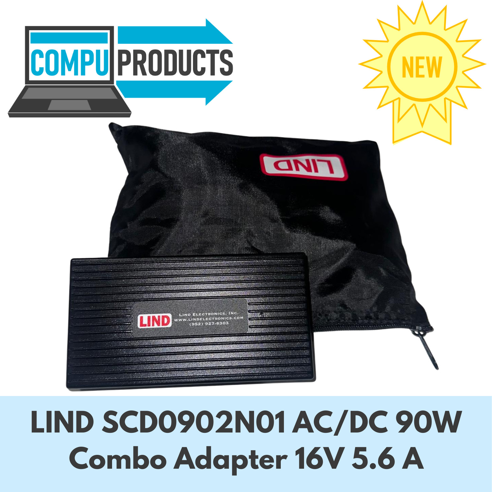 LIND SCD0902N01 AC/DC 90W Combo Adapter 16V 5.6 A for Panasonic Toughbooks
