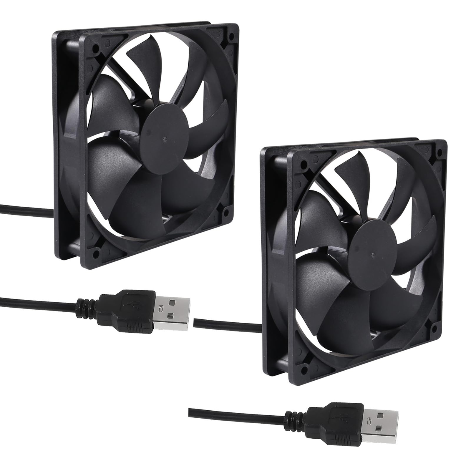 UMLIFE 2PACK 120mm 5V USB Computer PC Fan, Fan Brushless 