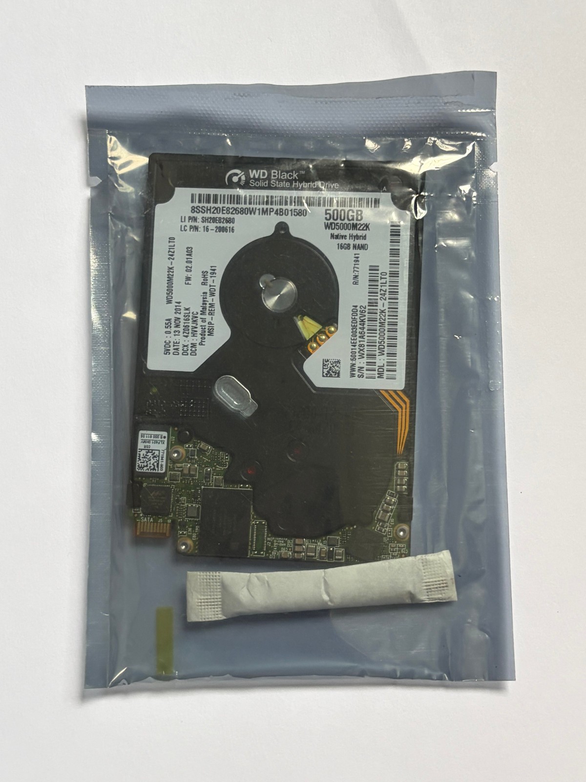 WD 500GB WD5000M22K 16GB NAND 2.5" Solid State Hybrid Drive SFF-8784 Ultra Slim
