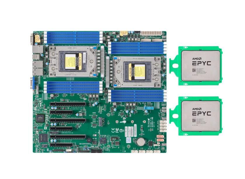 Supermicro H12DSi-N6 SP3 Motherbaord +2x AMD EPYC 7742 64C/128T 2.25GHz ecc ddr4