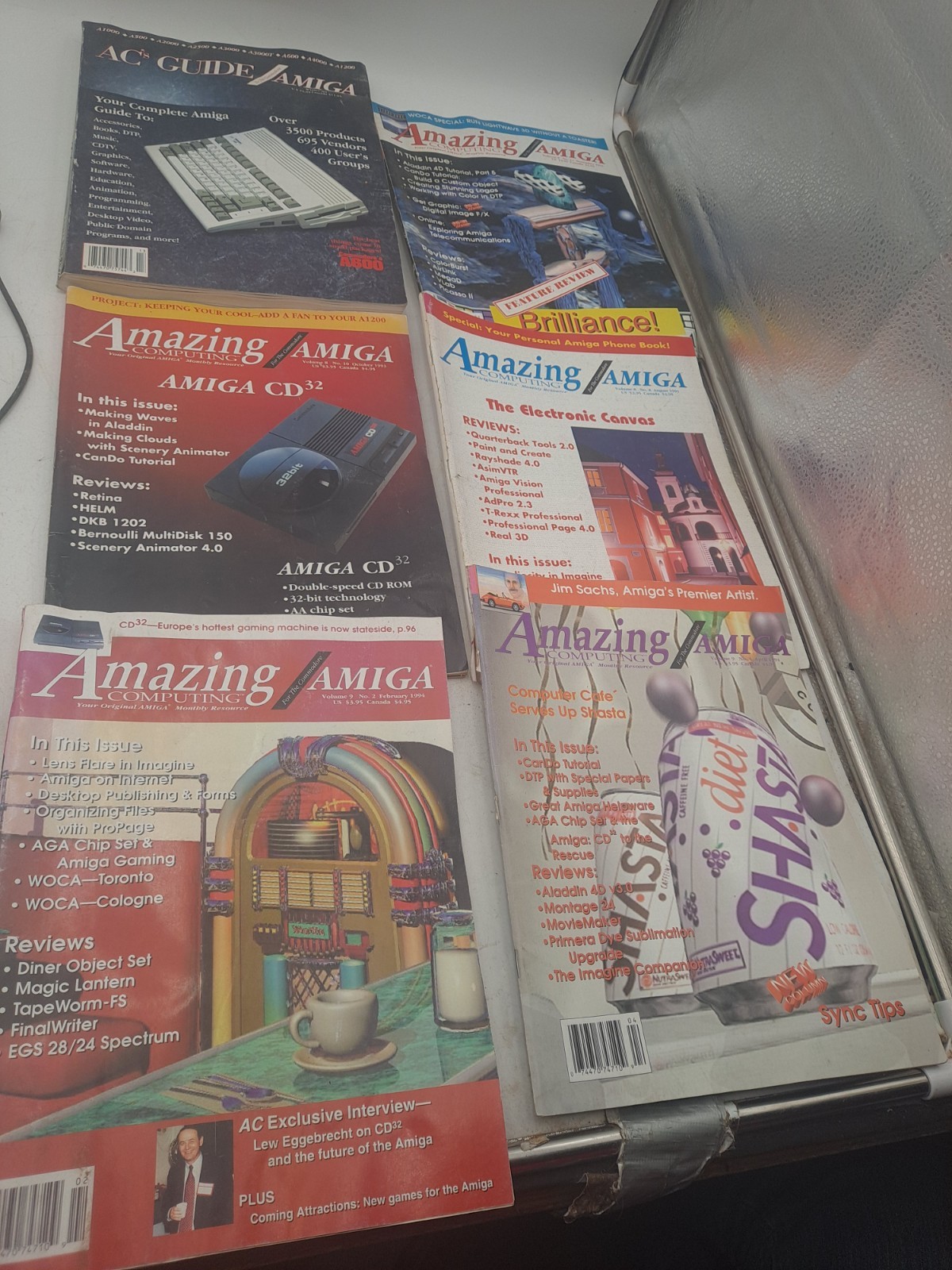 Lot of 6 Vintage Amiga Magazines & AC Guide Amiga A1200 CD32 1993-1994