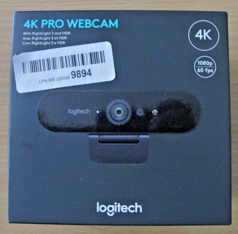 Logitech 4K Pro 4K 1080p 720p Webcam Noise-Canceling Mic PC/MAC 960-001390 Open