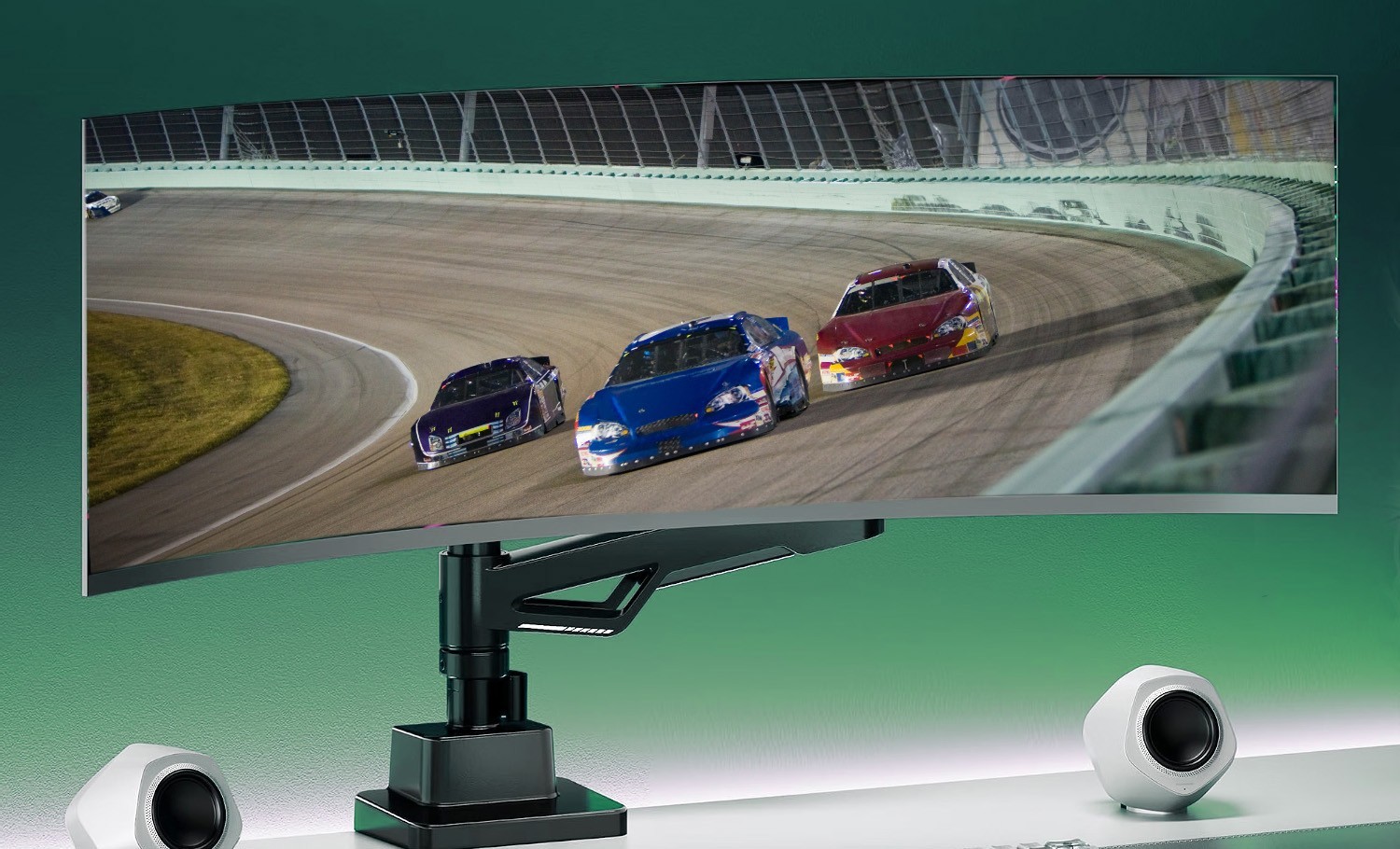 Super Heavy-Duty Monitor Arm - For Flat/Curved Monitors Up to 56" and 66lbs.