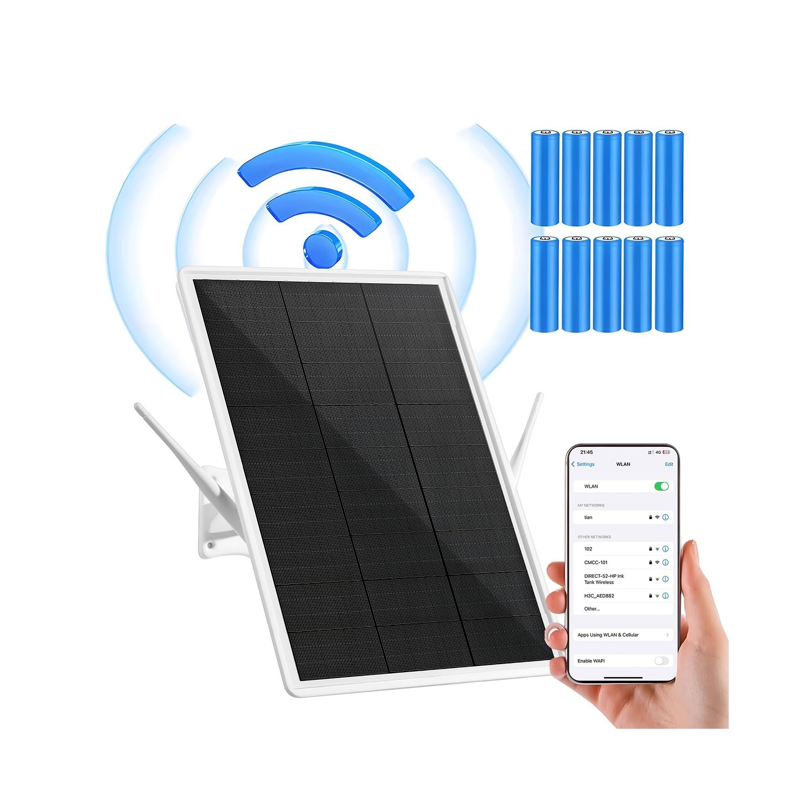 Solar 4G LTE Modem Router 2.4Ghz WiFi Hotspot Access Point VSIM & SIM Card-Sl...