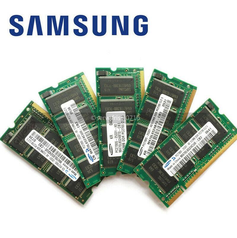 2pcs SAMSUNG 1GB 2X512MB PC2700S DDR 333MHZ LAPTOP MEMORY Fit for pc2100 266mhz