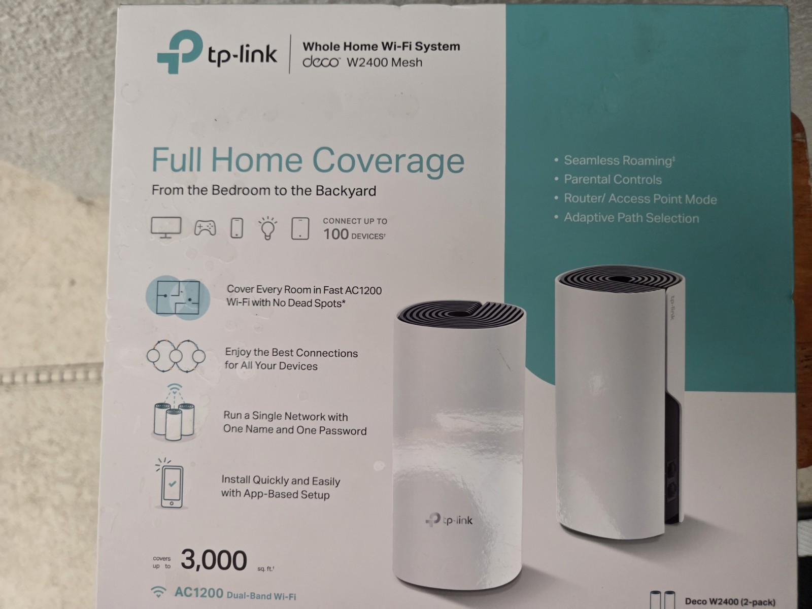 TP-Link Deco W2400 Whole Home Mesh Wi-Fi System 2-Pack, NIB