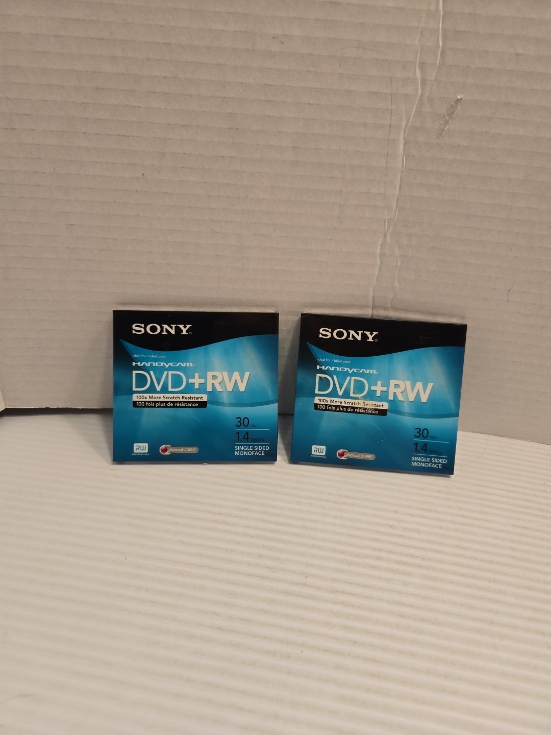 Lot Of 2 Sony HandyCam DVD+RW 30 Minute 1.4 GB Disc Video Camera Sealed Vintage 